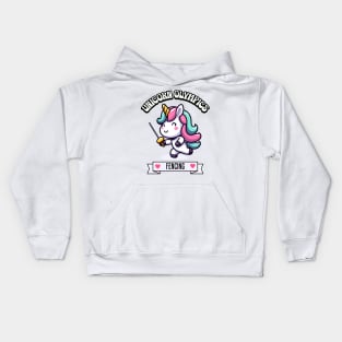 Fencing Unicorn Olympics🤺🦄 - En Garde for Cuteness! Kids Hoodie